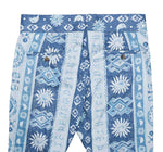 Mens Gurkha Pants Blue Navajo Aztec Ethnic Slim High Waist Chino Trousers 32