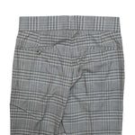 Mens Gurkha Pants Gray Plaid Check Slim High Waist Flat Front Dress Trousers 32