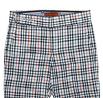 Mens Gurkha Pants Black White Orange Plaid Check Slim High Waist Flat Front 32