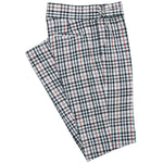 Mens Gurkha Pants Black White Orange Plaid Check Slim High Waist Flat Front 32