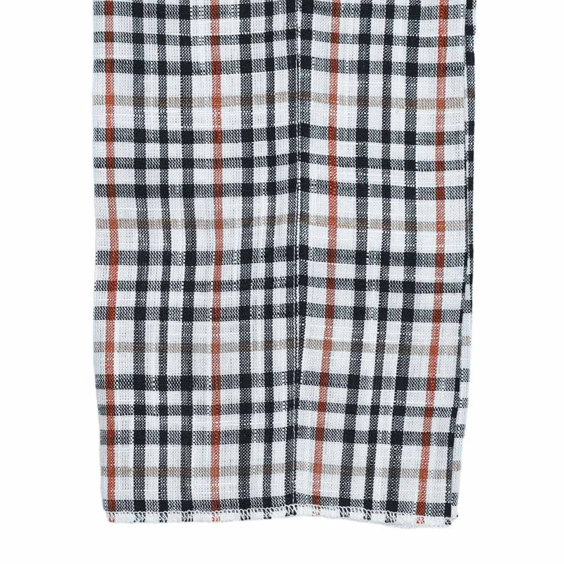 Mens Gurkha Pants Black White Orange Plaid Check Slim High Waist Flat Front 32