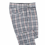 Mens Gurkha Pants Black White Orange Plaid Check Slim High Waist Flat Front 32