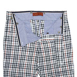 Mens Gurkha Pants Black White Orange Plaid Check Slim High Waist Flat Front 32