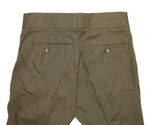 Mens Gurkha Pants Olive Green Slim Straight High Waist Flat Front Trousers 32