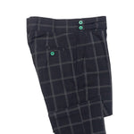 Mens Gurkha Pants Black Red White Plaid Check Straight High Waist Flat Front 32