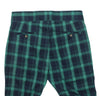 Mens Gurkha Pants Blue Green Plaid Wool Slim Straight High Waist Flat Front 32