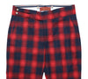 Mens Gurkha Pants Red Blue Plaid Wool Handmade Slim High Waist Dress Trousers 32