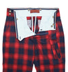 Mens Gurkha Pants Red Blue Plaid Wool Handmade Slim High Waist Dress Trousers 32