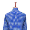 Mens Silk Shirt Button Up Blue Polka Dot Designer Dress Casual Beach Medium