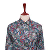 Mens Silk Shirt Button Up Multicolor Paisley Check Plaid Abstract Designer XL