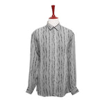 Mens Shirt Button Up Gray Black Abstract Geometric Hawaiian Beach Casual XL