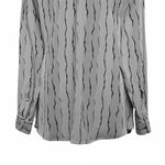 Mens Shirt Button Up Gray Black Abstract Geometric Hawaiian Beach Casual XL