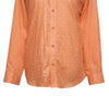 Mens Shirt Button Up Orange Polka Dot Linen Cotton Summer Dress Casual Beach XL