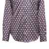 Mens Shirt Button Up Purple White Polka Dot Dress Casual Beach Party Medium