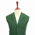 Mens Vest Suit Lapel Green Textured Cotton Dress Formal Wedding Waistcoat XL 46