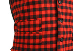 Mens Vest Suit Lapel Red Black Plaid Check Wool Formal Wedding Waistcoat XL 46