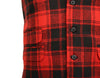 Mens Vest Suit Lapel Red Black Plaid Wool Dress Formal Wedding Waistcoat XL 46