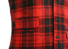 Mens Vest Suit Lapel Red Black Plaid Wool Dress Formal Wedding Waistcoat XL 46