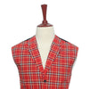 Mens Vest Suit Lapel Red Black White Plaid Dress Formal Wedding Waistcoat XL 46