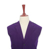 Mens Vest Suit Lapel Purple Wool Handmade Dress Formal Wedding Waistcoat XL 46