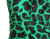 Mens Vest Suit Lapel Green Black Leopard Print Velvet Formal Waistcoat XL 46