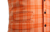 Mens Vest Suit Lapel Orange Plaid Wool Dress Formal Wedding Waistcoat XL 46