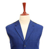 Mens Vest Suit Lapel Blue Textured Wool Dress Formal Wedding Waistcoat XL 46