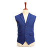 Mens Vest Suit Lapel Blue Textured Wool Dress Formal Wedding Waistcoat XL 46