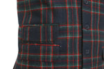 Mens Vest Suit Lapel Blue Green Red Plaid Wool Dress Formal Waistcoat XL 46