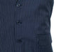 Mens Vest Suit Lapel Navy Blue Pinstripe Dress Formal Wedding Waistcoat XL 46