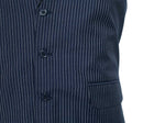 Mens Vest Suit Lapel Navy Blue Pinstripe Dress Formal Wedding Waistcoat XL 46