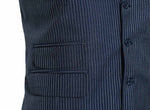 Mens Vest Suit Lapel Navy Blue Pinstripe Dress Formal Wedding Waistcoat XL 46