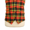 Mens Vest Suit Lapel Orange Yellow Plaid Dress Formal Wedding Waistcoat XL 46