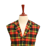 Mens Vest Suit Lapel Orange Yellow Plaid Dress Formal Wedding Waistcoat XL 46