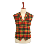 Mens Vest Suit Lapel Orange Yellow Plaid Dress Formal Wedding Waistcoat XL 46