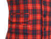 Mens Vest Suit Lapel Red Blue Plaid Check Wool Formal Wedding Waistcoat XL 46