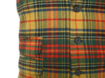 Mens Vest Suit Lapel Yellow Green Red Tartan Plaid Wool Wedding Waistcoat XL 46