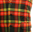 Mens Vest Suit Lapel Orange Yellow Plaid Dress Formal Wedding Waistcoat XL 46