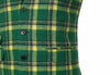 Mens Vest Suit Lapel Green Yellow Plaid Check Wool Dress Formal Waistcoat XL 46