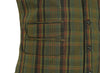 Mens Vest Suit Lapel Olive Green Brown Plaid Formal Wedding Waistcoat XL 46