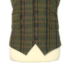 Mens Vest Suit Lapel Olive Green Brown Plaid Formal Wedding Waistcoat XL 46