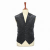 Mens Vest Suit Lapel Black Glitter Velvet Formal Party Wedding Waistcoat XL 46