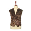 Mens Vest Suit Lapel Brown Cheetah Print Velvet Dress Formal Waistcoat XL 46