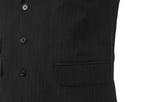 Mens Vest Suit Lapel Black Textured Cotton Blend Formal Wedding Waistcoat XL 46