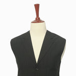 Mens Vest Suit Lapel Black Textured Cotton Blend Formal Wedding Waistcoat XL 46