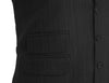 Mens Vest Suit Lapel Black Textured Cotton Blend Formal Wedding Waistcoat XL 46