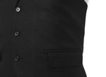 Mens Vest Suit Lapel Black Wool Handmade Dress Formal Wedding Waistcoat XL 46