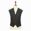 Mens Vest Suit Lapel Black Wool Handmade Dress Formal Wedding Waistcoat XL 46