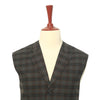 Mens Vest Suit Lapel Green Brown Plaid Check Wool Formal Wedding Waistcoat XL 46