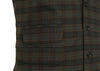 Mens Vest Suit Lapel Green Brown Plaid Check Wool Formal Wedding Waistcoat XL 46